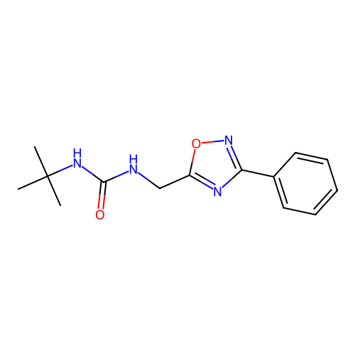 1-Tert-butyl-3-[(3-phenyl-1,2,4-oxadiazol-5-yl)methyl]urea structure