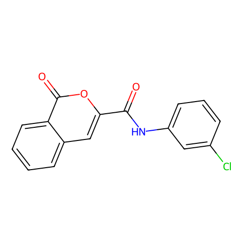 N-(3-chlorophenyl)-1-oxo-1H-isochromene-3-carboxamide structure