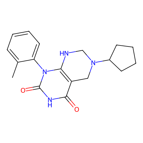 6-cyclopentyl-1-(o-tolyl)-5,6,7,8-tetrahydropyrimido[4,5-d]pyrimidine-2,4(1H,3H)-dione structure