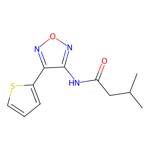 3-methyl-N-[4-(thiophen-2-yl)-1,2,5-oxadiazol-3-yl]butanamide structure