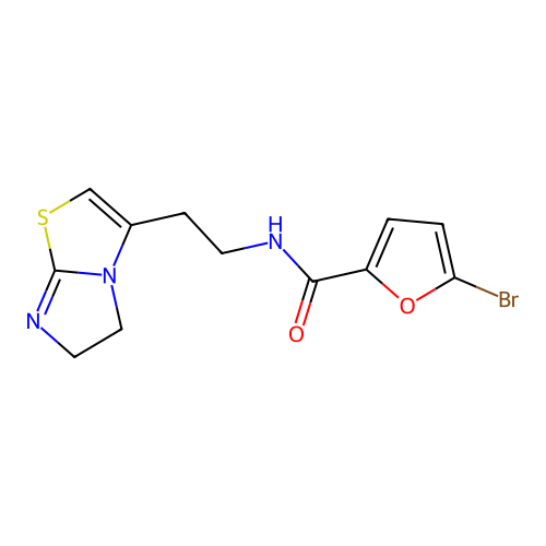 5-bromo-N-[2-(5,6-dihydroimidazo[2,1-b][1,3]thiazol-3-yl)ethyl]furan-2-carboxamide structure