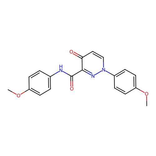 N,1-bis(4-methoxyphenyl)-4-oxo-1,4-dihydropyridazine-3-carboxamide structure