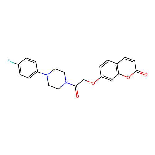 7-(2-(4-(4-fluorophenyl)piperazin-1-yl)-2-oxoethoxy)-2H-chromen-2-one structure