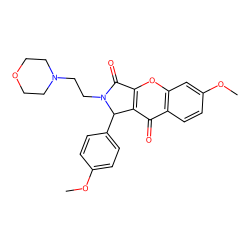 6-methoxy-1-(4-methoxyphenyl)-2-[2-(morpholin-4-yl)ethyl]-1,2-dihydrochromeno[2,3-c]pyrrole-3,9-dione structure