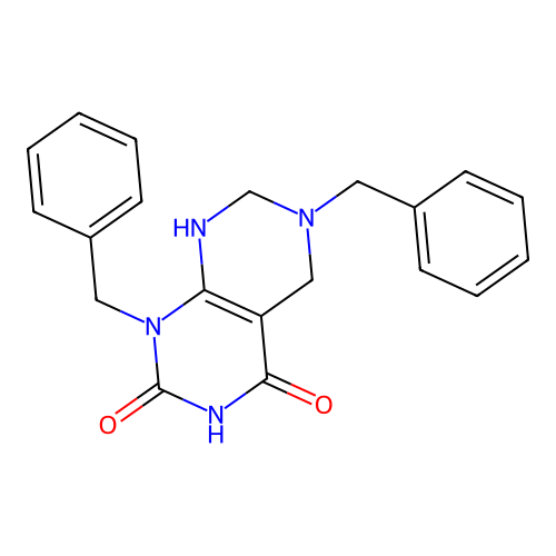 1,6-dibenzyl-2-hydroxy-5,6,7,8-tetrahydropyrimido[4,5-d]pyrimidin-4(1H)-one structure