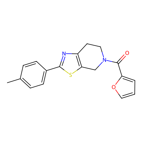 furan-2-yl(2-(p-tolyl)-6,7-dihydrothiazolo[5,4-c]pyridin-5(4H)-yl)methanone structure