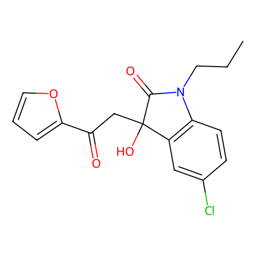 5-Chloro-3-[2-(furan-2-yl)-2-oxoethyl]-3-hydroxy-1-propylindol-2-one structure