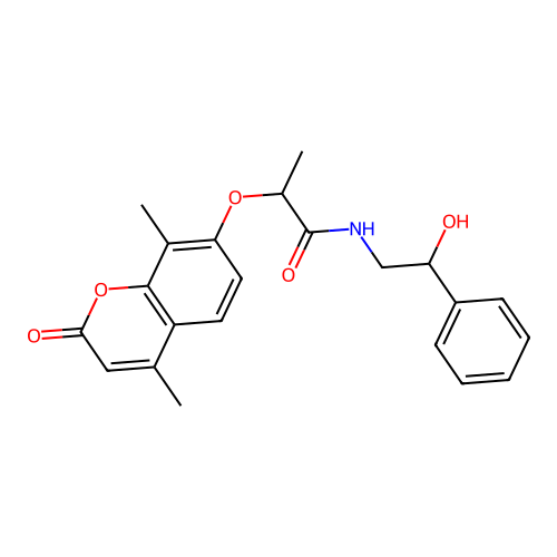 2-(4,8-dimethyl-2-oxochromen-7-yl)oxy-N-(2-hydroxy-2-phenylethyl)propanamide structure