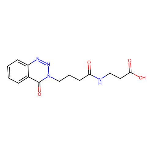 3-[4-(4-Oxo-1,2,3-benzotriazin-3-yl)butanoylamino]propanoic acid structure