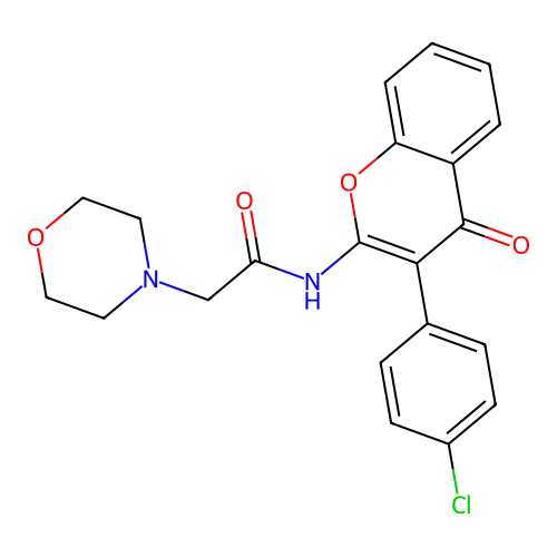 N-[3-(4-chlorophenyl)-4-oxo-4H-chromen-2-yl]-2-(morpholin-4-yl)acetamide structure