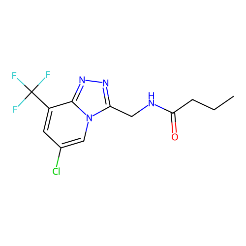 N-((6-chloro-8-(trifluoromethyl)-[1,2,4]triazolo[4,3-a]pyridin-3-yl)methyl)butyramide structure