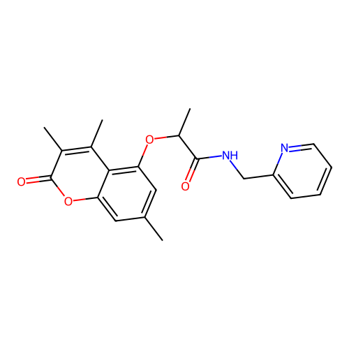 N-(pyridin-2-ylmethyl)-2-((3,4,7-trimethyl-2-oxo-2H-chromen-5-yl)oxy)propanamide structure