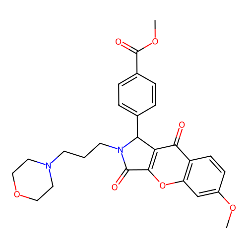 methyl 4-{6-methoxy-2-[3-(morpholin-4-yl)propyl]-3,9-dioxo-1,2,3,9-tetrahydrochromeno[2,3-c]pyrrol-1-yl}benzoate structure