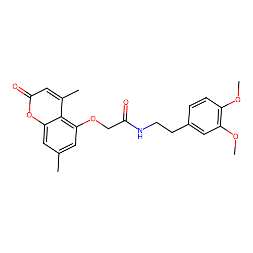 N-(3,4-dimethoxyphenethyl)-2-((4,7-dimethyl-2-oxo-2H-chromen-5-yl)oxy)acetamide structure