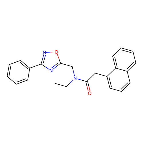 N-ethyl-2-naphthalen-1-yl-N-[(3-phenyl-1,2,4-oxadiazol-5-yl)methyl]acetamide structure