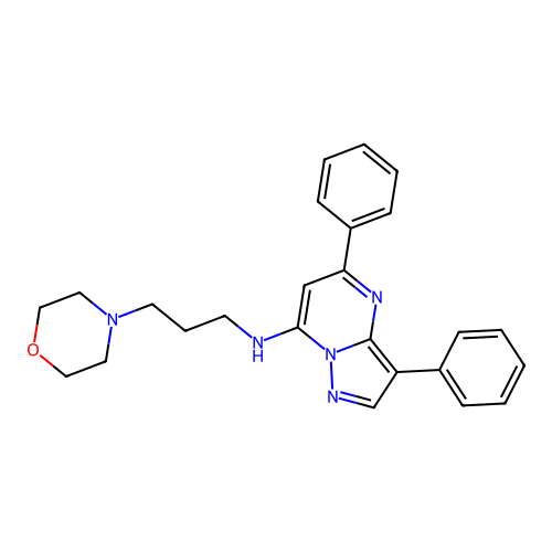N-[3-(morpholin-4-yl)propyl]-3,5-diphenylpyrazolo[1,5-a]pyrimidin-7-amine structure