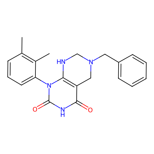 6-benzyl-1-(2,3-dimethylphenyl)-7,8-dihydro-5H-pyrimido[4,5-d]pyrimidine-2,4-dione structure