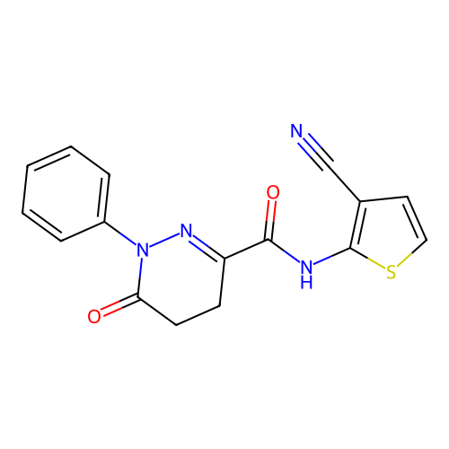 N-(3-cyanothiophen-2-yl)-6-oxo-1-phenyl-1,4,5,6-tetrahydropyridazine-3-carboxamide structure