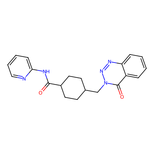 4-((4-oxobenzo[d][1,2,3]triazin-3(4H)-yl)methyl)-N-(pyridin-2-yl)cyclohexanecarboxamide structure