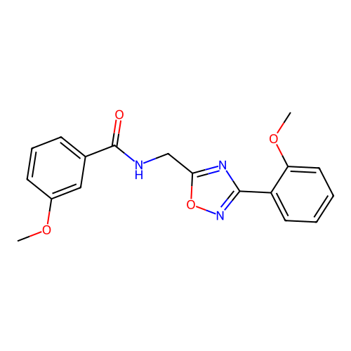 3-methoxy-N-((3-(2-methoxyphenyl)-1,2,4-oxadiazol-5-yl)methyl)benzamide structure