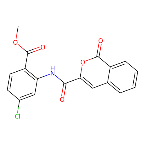methyl 4-chloro-2-{[(1-oxo-1H-isochromen-3-yl)carbonyl]amino}benzoate structure