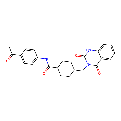 N-(4-acetylphenyl)-4-[(2,4-dioxo-1H-quinazolin-3-yl)methyl]cyclohexane-1-carboxamide structure