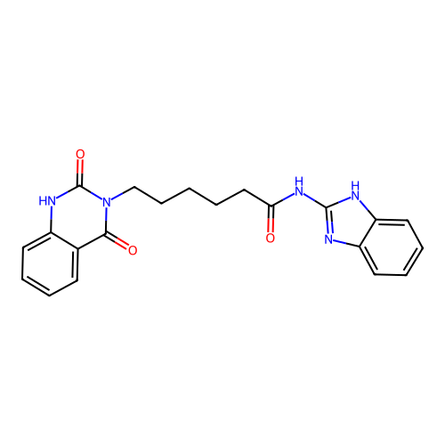 N-(1H-benzimidazol-2-yl)-6-(2-hydroxy-4-oxoquinazolin-3(4H)-yl)hexanamide structure