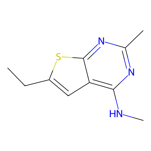 6-ethyl-N,2-dimethylthieno[2,3-d]pyrimidin-4-amine structure