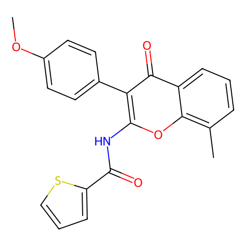 N-[3-(4-methoxyphenyl)-8-methyl-4-oxo-4H-chromen-2-yl]thiophene-2-carboxamide structure