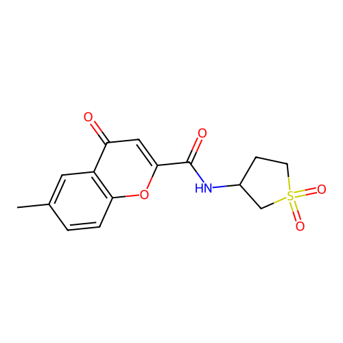 N-(1,1-dioxidotetrahydrothiophen-3-yl)-6-methyl-4-oxo-4H-chromene-2-carboxamide structure
