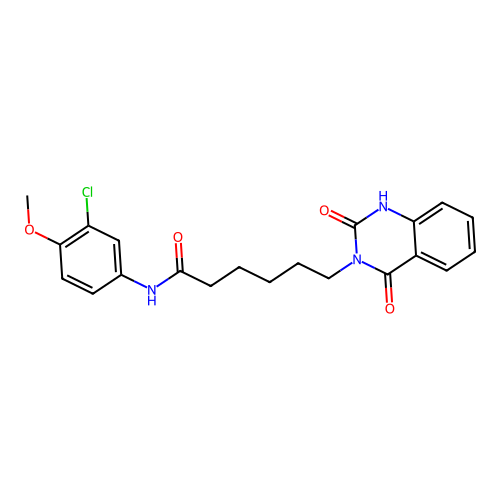 N-(3-chloro-4-methoxyphenyl)-6-(2-hydroxy-4-oxoquinazolin-3(4H)-yl)hexanamide structure