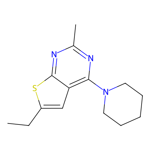 6-Ethyl-2-methyl-4-piperidin-1-ylthieno[2,3-d]pyrimidine structure