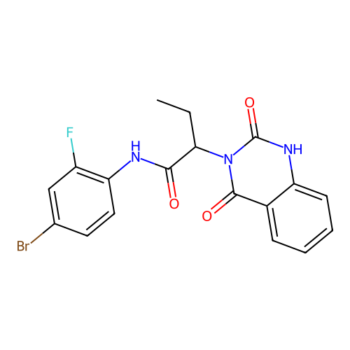 N-(4-bromo-2-fluorophenyl)-2-(2-hydroxy-4-oxoquinazolin-3(4H)-yl)butanamide structure