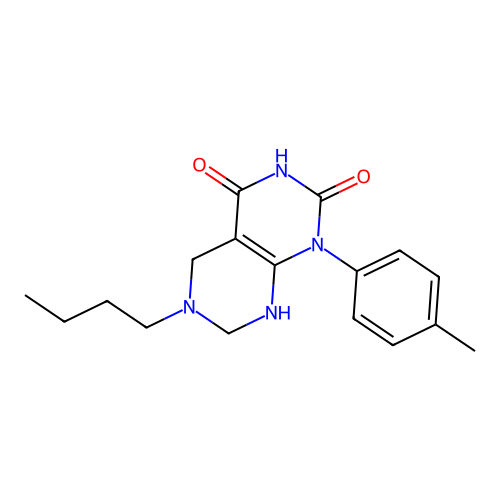 6-butyl-1-(p-tolyl)-5,6,7,8-tetrahydropyrimido[4,5-d]pyrimidine-2,4(1H,3H)-dione structure