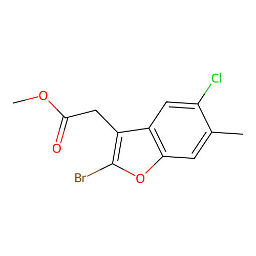 Methyl (2-bromo-5-chloro-6-methyl-1-benzofuran-3-yl)acetate structure
