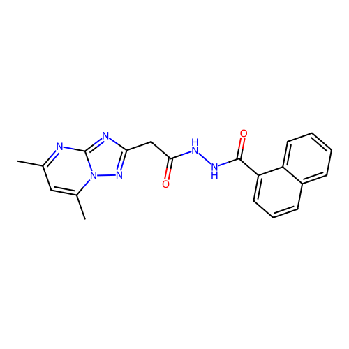 N'-(2-(5,7-dimethyl-[1,2,4]triazolo[1,5-a]pyrimidin-2-yl)acetyl)-1-naphthohydrazide structure
