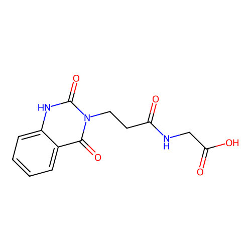 N-[3-(2-hydroxy-4-oxoquinazolin-3(4H)-yl)propanoyl]glycine structure