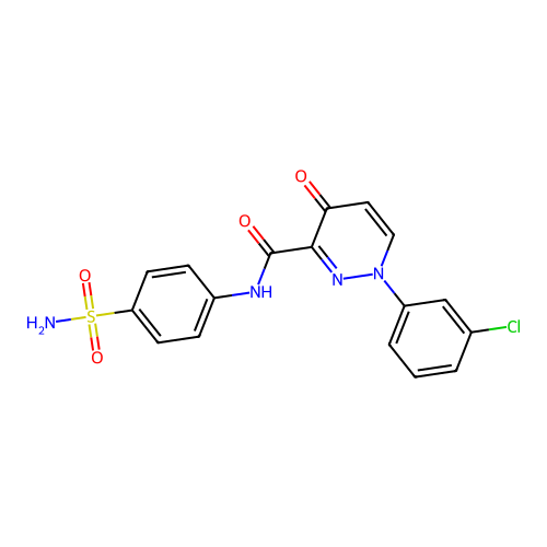 1-(3-chlorophenyl)-4-oxo-N-(4-sulfamoylphenyl)-1,4-dihydropyridazine-3-carboxamide structure