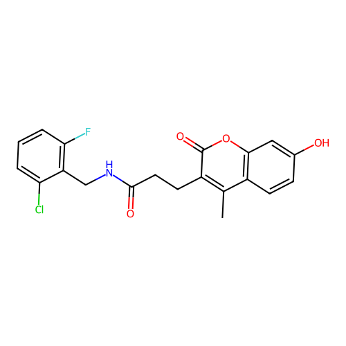N-(2-chloro-6-fluorobenzyl)-3-(7-hydroxy-4-methyl-2-oxo-2H-chromen-3-yl)propanamide structure