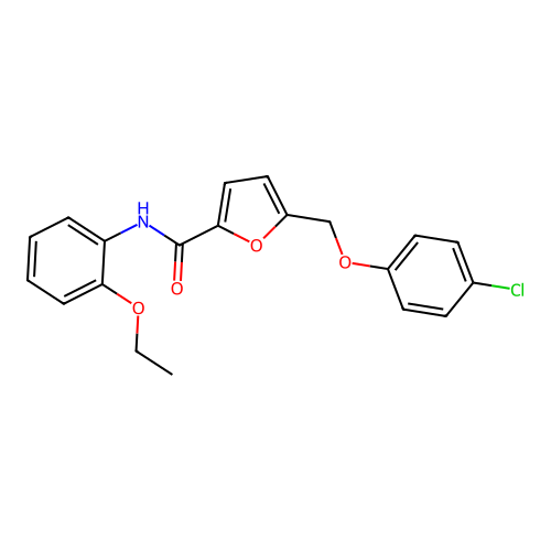5-[(4-chlorophenoxy)methyl]-N-(2-ethoxyphenyl)furan-2-carboxamide structure