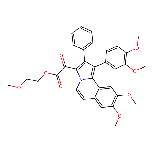2-methoxyethyl [1-(3,4-dimethoxyphenyl)-8,9-dimethoxy-2-phenylpyrrolo[2,1-a]isoquinolin-3-yl](oxo)acetate structure