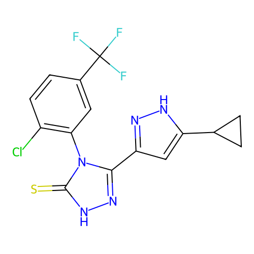 C15H11ClF3N5S structure