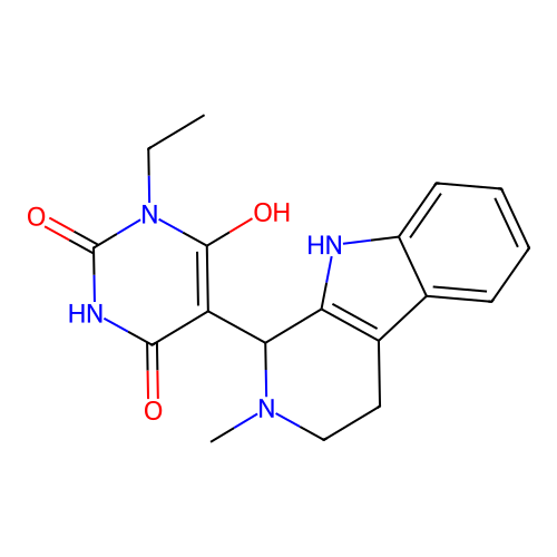 3-ethyl-6-hydroxy-5-(2-methyl-2,3,4,9-tetrahydro-1H-pyrido[3,4-b]indol-1-yl)pyrimidine-2,4(1H,3H)-dione structure