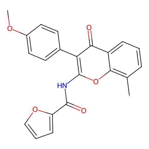 N-[3-(4-methoxyphenyl)-8-methyl-4-oxo-4H-chromen-2-yl]furan-2-carboxamide structure