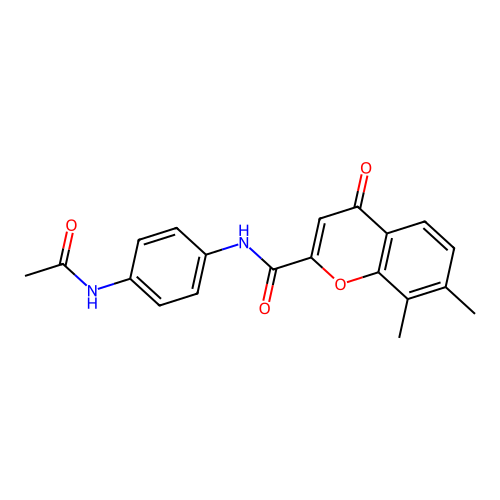 N-[4-(acetylamino)phenyl]-7,8-dimethyl-4-oxo-4H-chromene-2-carboxamide structure