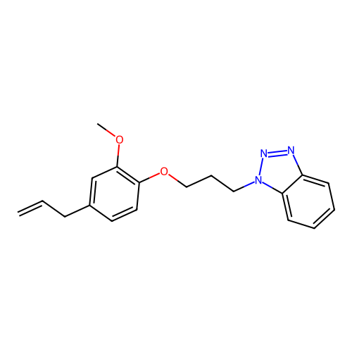 1-[3-(2-Methoxy-4-prop-2-enylphenoxy)propyl]benzotriazole structure