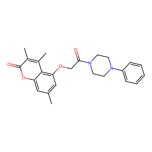 3,4,7-trimethyl-5-(2-oxo-2-(4-phenylpiperazin-1-yl)ethoxy)-2H-chromen-2-one structure