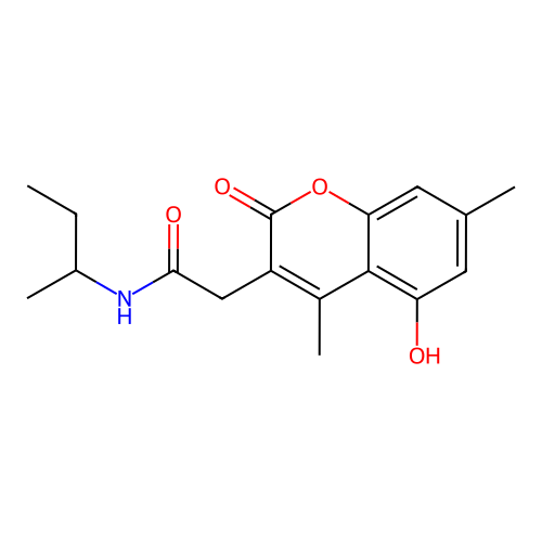 N-(sec-butyl)-2-(5-hydroxy-4,7-dimethyl-2-oxo-2H-chromen-3-yl)acetamide structure