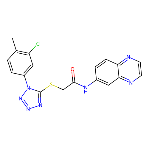 C18H14ClN7OS structure