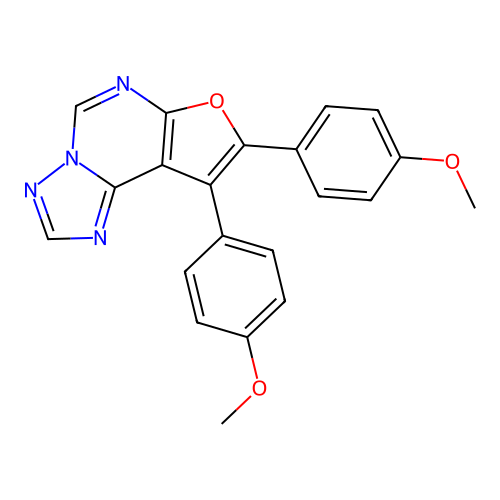 8,9-Bis(4-methoxyphenyl)furo[3,2-e][1,2,4]triazolo[1,5-c]pyrimidine structure